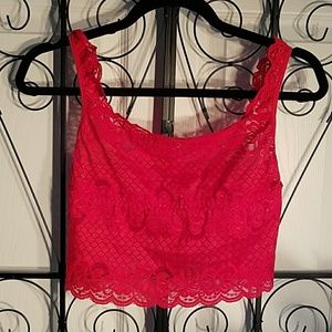 A.C.T. International  Red lace top
